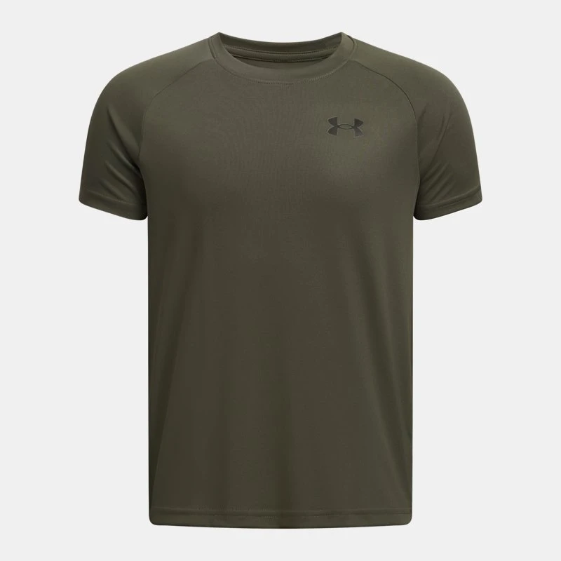 UA Tech? Boys Short Sleeve Marine OD Green / Black YLG (59 in)