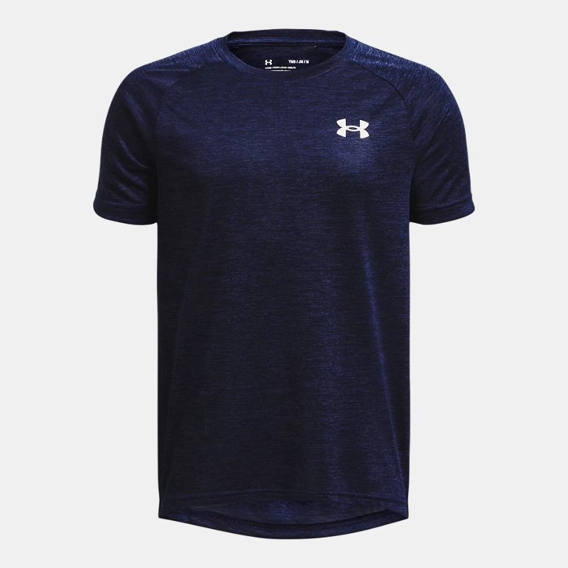 UA Tech? Boys Short Sleeve Midnight Navy / White YXS ( in) - Blue