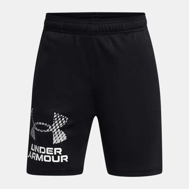 UA Tech? Boys Logo Shorts Black / Mod Gray YXS ( in)