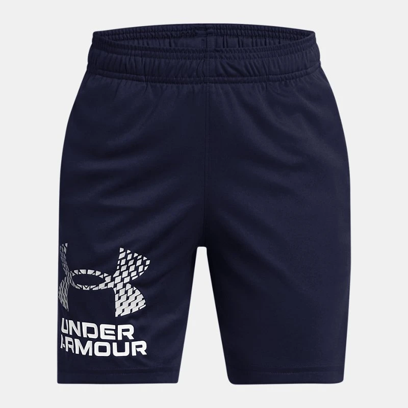 UA Tech? Boys Logo Shorts Midnight Navy / Mod Gray YXS ( in) - Blue