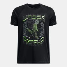UA Tech? Game Day Boys Short Sleeve Black / Cyber Green YXS ( in)
