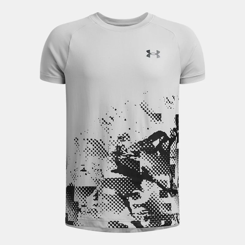 UA Tech? Graphic Boys Short Sleeve Mod Gray / Black YXS ( in)