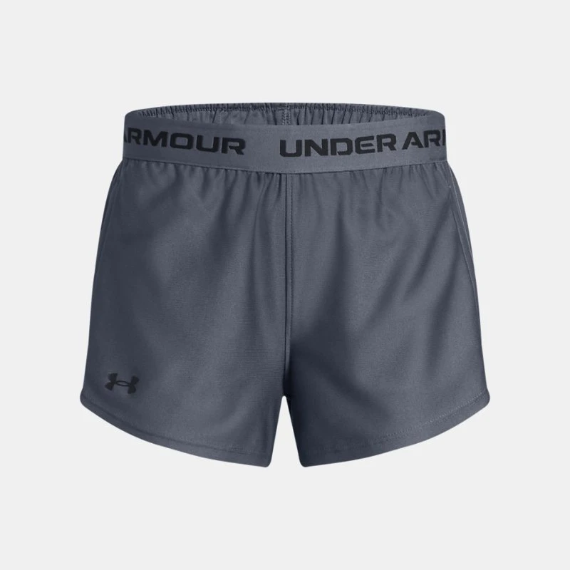 UA Tech? Play Up Girls Shorts Downpour Gray / Downpour Gray / Black YXL ( 67 in)