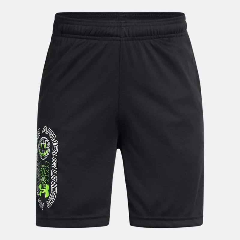 UA Tech? Summer Boys Shorts Black / Cyber Green YMD ( 59 in)