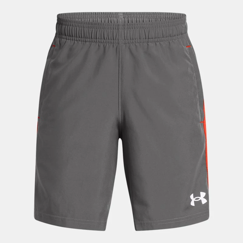UA Tech? Utility Woven Boys Shorts Castlerock / Fire / Reflective YMD ( 59 in) - Gray