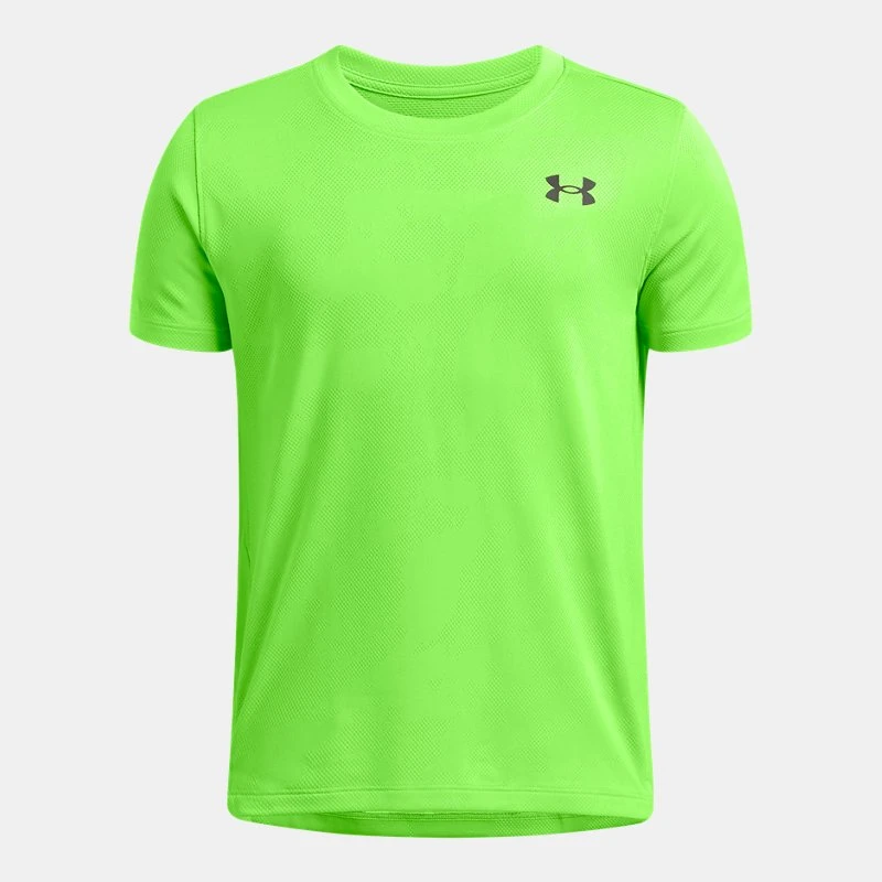 UA Tech? Vent Jacq rd Boys Short Sleeve Cyber Green / Black YMD ( 59 in)