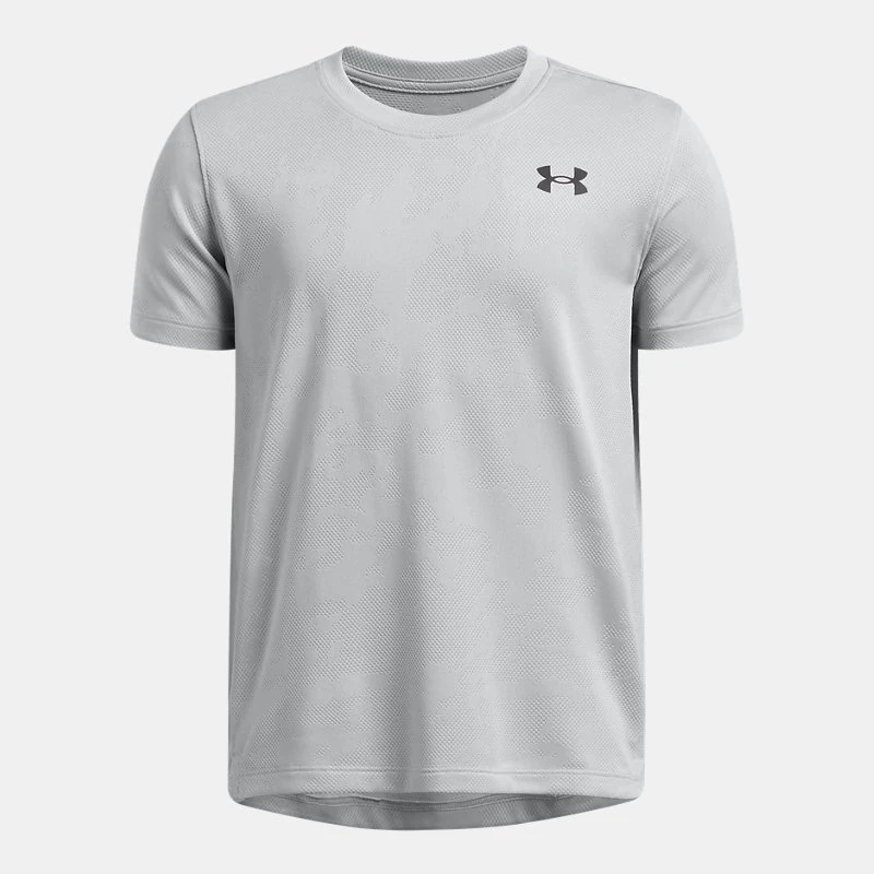 UA Tech? Vent Jacq rd Boys Short Sleeve Mod Gray / Black YSM ( 54 in)