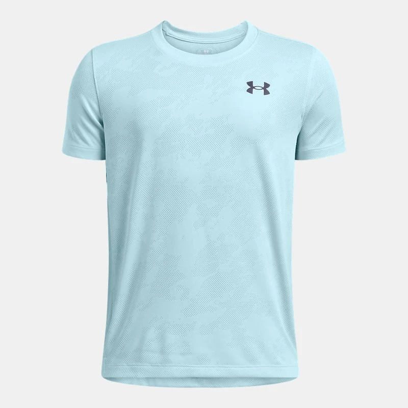 UA Tech? Vent Jacq rd Boys Short Sleeve Stream / Midnight Navy YLG (59 in) - Blue