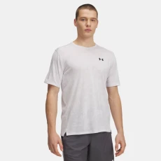 UA Tech? Vent Jacq rd Mens Short Sleeve Distant Gray / Black UA Tech? Vent Jacq rd Mens Short Sleeve Distant Gray / Black