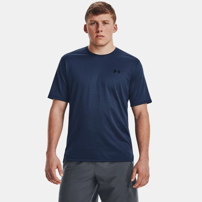 UA Tech? Vent Mens Short Sleeve Academy / Black Blue