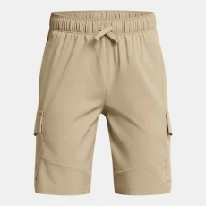 UA Tech? Woven Boys Cargo Shorts City Khaki / Black YLG (59 in) - Brown