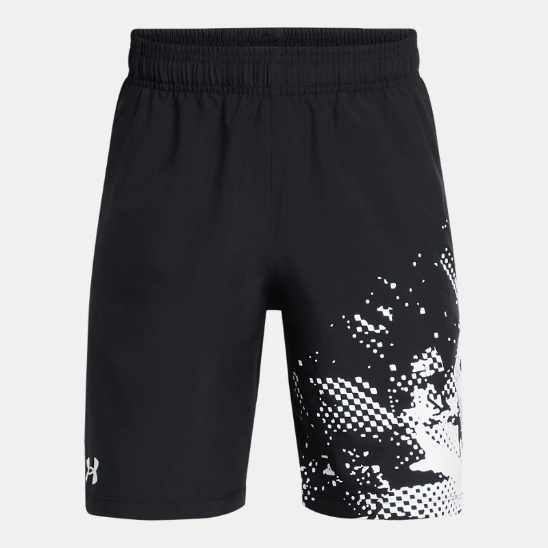 UA Tech? Woven Graphic Boys Shorts Black / White / White YMD ( 59 in)