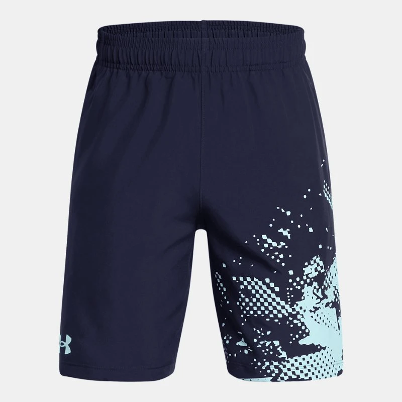 UA Tech? Woven Graphic Boys Shorts Midnight Navy / Stream / Stream YMD ( 59 in) - Blue
