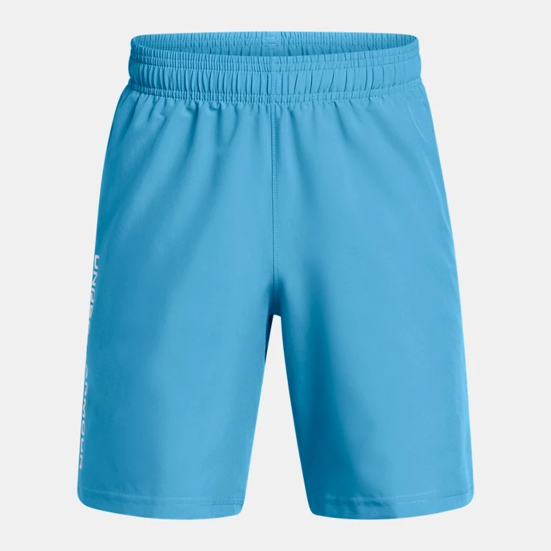 UA Tech? Woven Wordmark Boys Shorts Ether Blue / White YMD ( 59 in)