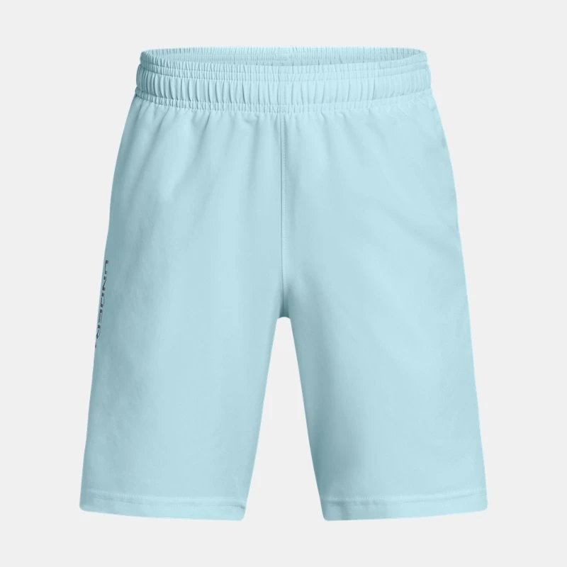 UA Tech? Woven Wordmark Boys Shorts Stream / Midnight Navy YLG (59 in) - Blue