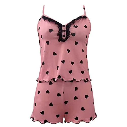 UK Stock Sale Womens Pyjamas I Love You Plus Size Ladies Summer Pjs Capri Pants Ladies Pyjamas Size 14-16 Womens Pyjama Sets Short Sleeves Wide Leg Pants 60th Birthday Gifts for Women