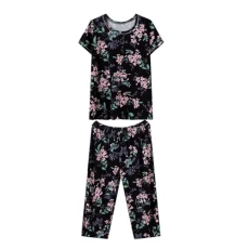 UK Stock Sale Womens Pyjamas Jacket Floral Print 3 Piece Summer Shorts Sleepwear Camisole and Shorts Ladies Pyjamas Size 14 Womens Pyjamas Summer Nightwear Soft Breathable Pajamas Valentine's Day