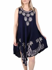 ® Umbrella Cut Dress for Women Embroidery & Tie Die Print Lightweight Casual Summer Sleeveless Round Neck Trendy Beach Cover Ups Ladies Short Midi Pullover Lagenlook Flared Sundress ® Umbrella Cut Dress for Women Embroidery & Tie Die Print Lightweight Casual Summer Sleeveless Round Neck Trendy Beach Cover Ups Ladies Short Midi Pullover Lagenlook Flared Sundress