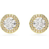 Una Gold Round Cut Stud Earrings