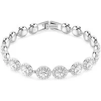 Una Rhodium Plated Round Cut Bracelet