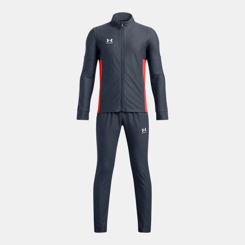 Under Armour Challenger Boys Tracksuit Downpour Gray / Fire / White YMD ( 59 in)
