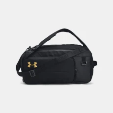 Under Armour Contain Duo Small Backpack Duffle Black / Metallic Gold OSFM