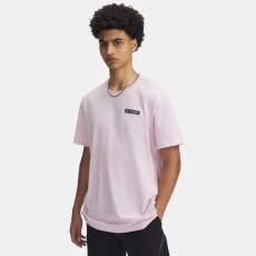 Under Armour Heavyweight Armour Label Mens Short Sleeve Prime Pink / Black