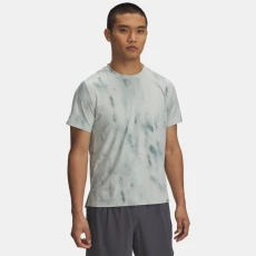Under Armour Launch Elite Printed Mens Short Sleeve Hydro Green / Reflective