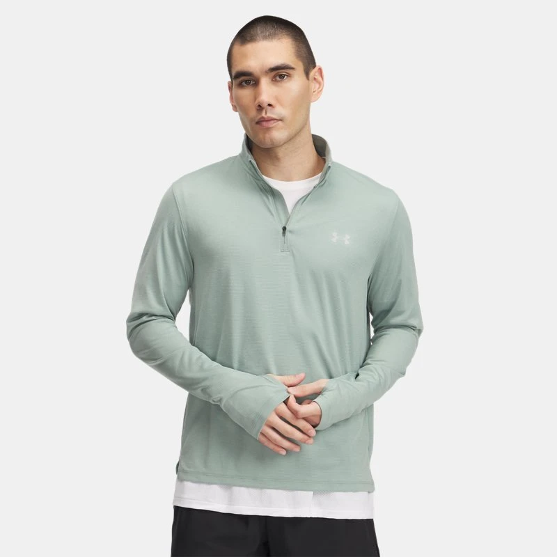 Under Armour Launch Mens ¼ Zip Silica Green / Reflective