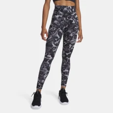Under Armour Motion Printed Womens Leggings Black / Titan Gray / White