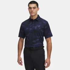 Under Armour Playoff Printed Mens Polo Midnight Navy / Downpour Gray