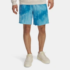 Under Armour Rival Terry Printed Mens " Shorts Ether Blue / Onyx White
