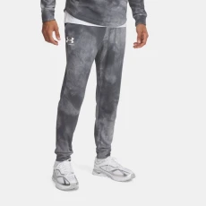 Under Armour Rival Terry Printed Mens Joggers Castlerock / Onyx White