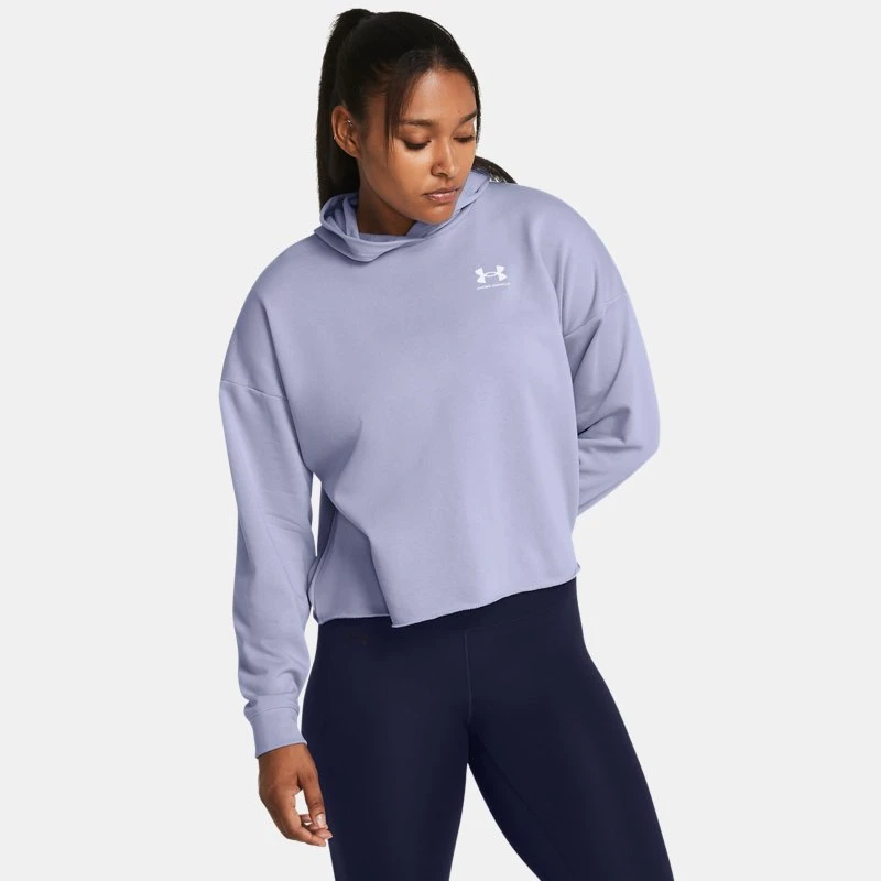 Under Armour Rival Terry Womens Oversized Hoodie Celeste / White