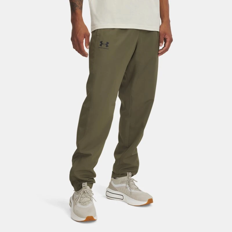 Under Armour Rival Woven Mens Windbreaker Pants Marine OD Green / Marine OD Green / Black