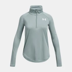 Under Armour Tech™ Graphic Girls ½ Zip Silica Green / White YXS ( in)