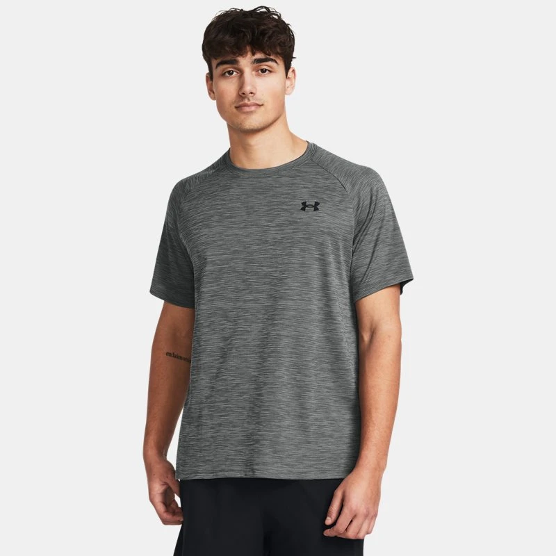 Under Armour Tech™ Textured Mens Short Sleeve Castlerock / Black