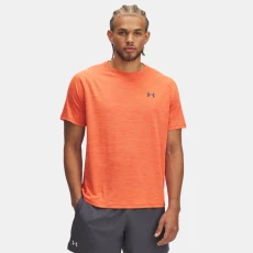 Under Armour Tech™ Textured Mens Short Sleeve Fire / Ares Red / Castlerock