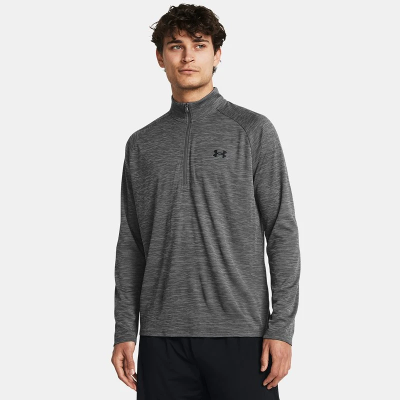Under Armour Tech™ Textured Mens ½ Zip Castlerock / Black