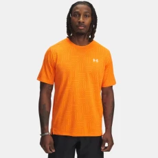 Under Armour Tech™ Vent Geotessa Mens Short Sleeve Solar Orange / Dark Orange / White