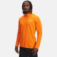 Under Armour Tech™ Vent Geotessa Mens ½ Zip Solar Orange / Dark Orange / White