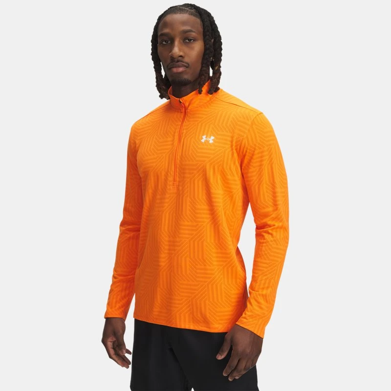 Under Armour Tech™ Vent Geotessa Mens ½ Zip Solar Orange / Dark Orange / White