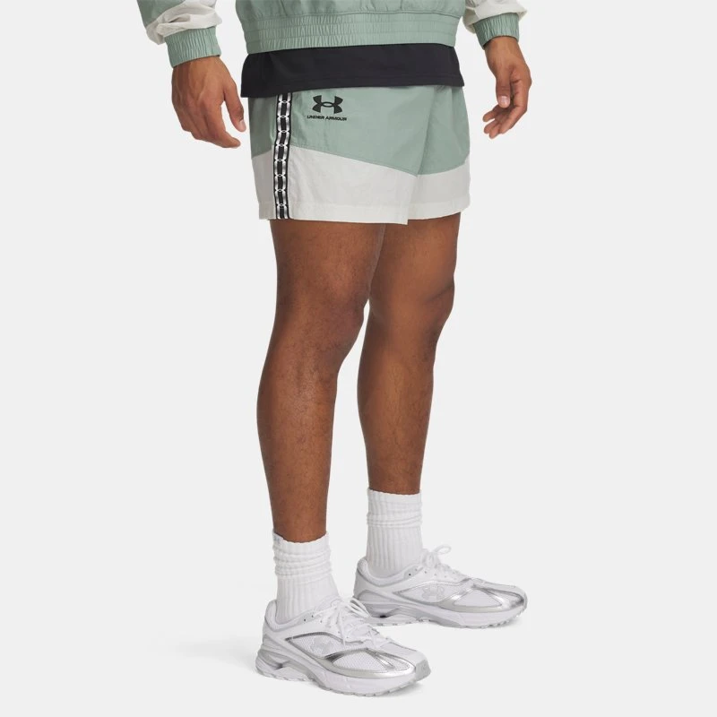 Under Armour Terrace96 Woven Mens Shorts Silica Green / Summit White / Black