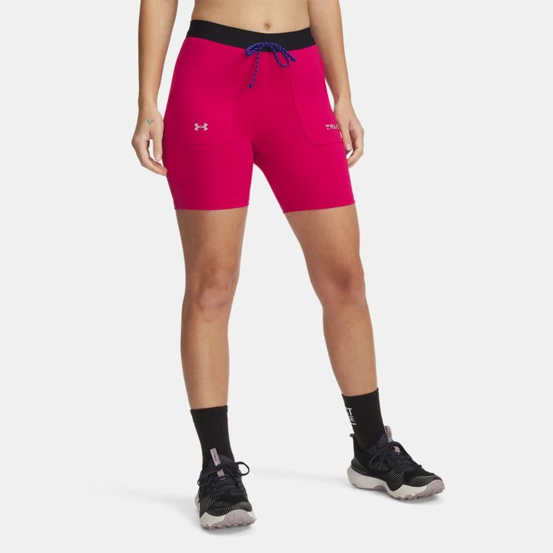 Under Armour Trail Run Fitted Womens " Shorts Shaded Fuchsia / Black / Reflective