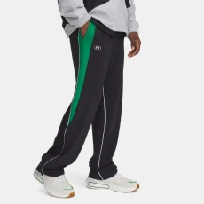 Under Armour Tricot Side Stripe Mens Pants Black / Team Kelly Green / White