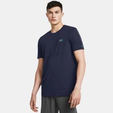 Under Armour Vanish Elite Seamless Mens Short Sleeve Midnight Navy / Iridescent