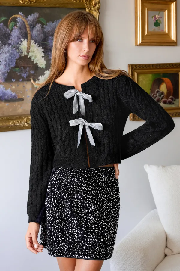 Under the Moon Black Cardigan