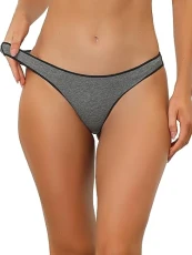 Underwear for Women Low-Rise Contract Color Bikini Sporty Sweat-Absorbing Thongs Gray L Underwear for Women Low-Rise Contract Color Bikini Sporty Sweat-Absorbing Thongs Gray L