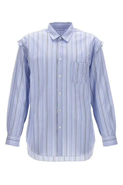 Unfinished striped shirt - Light Blue