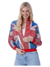 Union Jack Sequin Bomber Jacket